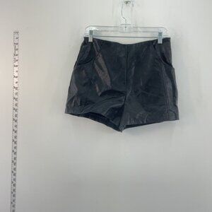 She + Sky Black Faux Leather Hot Pants Shorts - Women's M